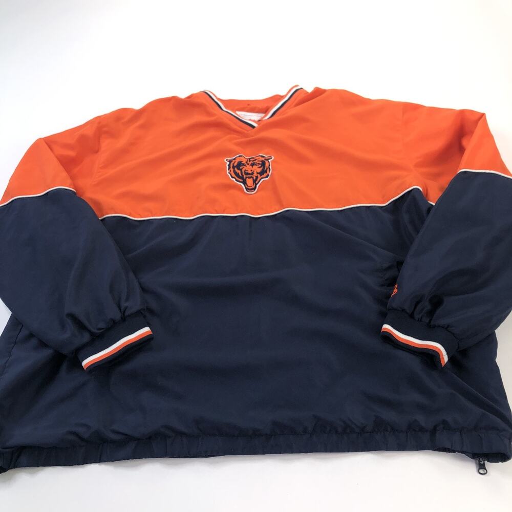 NFL Team Apparel Chicago Bears V-Neck Pullover Windbreaker Jacket 3XL PLS READ